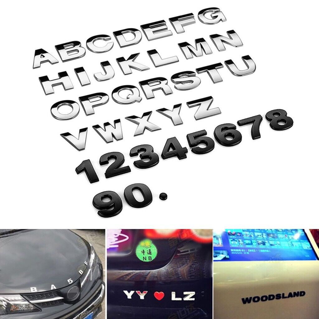 1 pc 25mm Stiker Emblem Model Alphabet Bahan Metal Warna Sillver DIY untuk Mobi