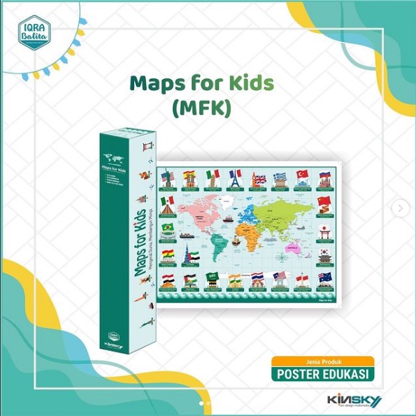 POSTER MAPS FOR KIDS PETA INDONESIA PETA DUNIA UNTUK ANAK