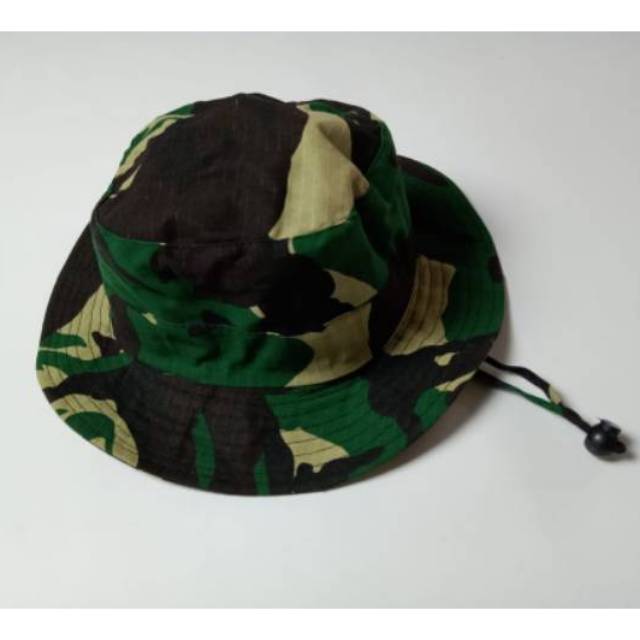 Topi rimba / topi hutan /topi gunung/bucket hat hitam bahan japan drill untuk pria / wanita