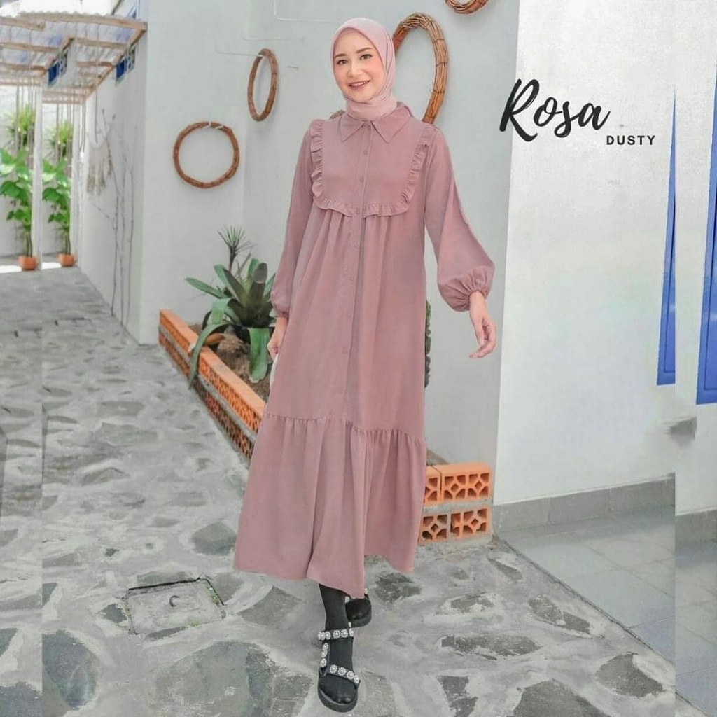 ROSA LONG TUNIK IK MANGO CRAPE LD 110 CM PB 130 CM KANCING HIDUP / BUSUI ( BACA DESKRIPSI SEBELUM ORDER ) TUNIK TERBARU KEKINIA SIMPLE DAN ELEGAN BAJU ATASAN 2022