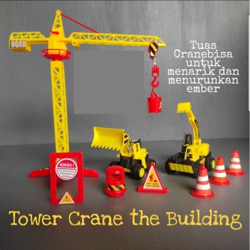 Mainan Tower Crane The Builder - Mainan Set Crane Tower Konstruksi