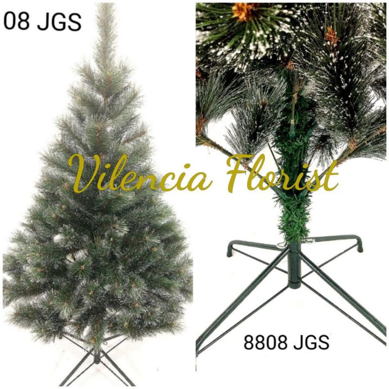 Pohon natal jarum salju needle dekorasi rangka besi