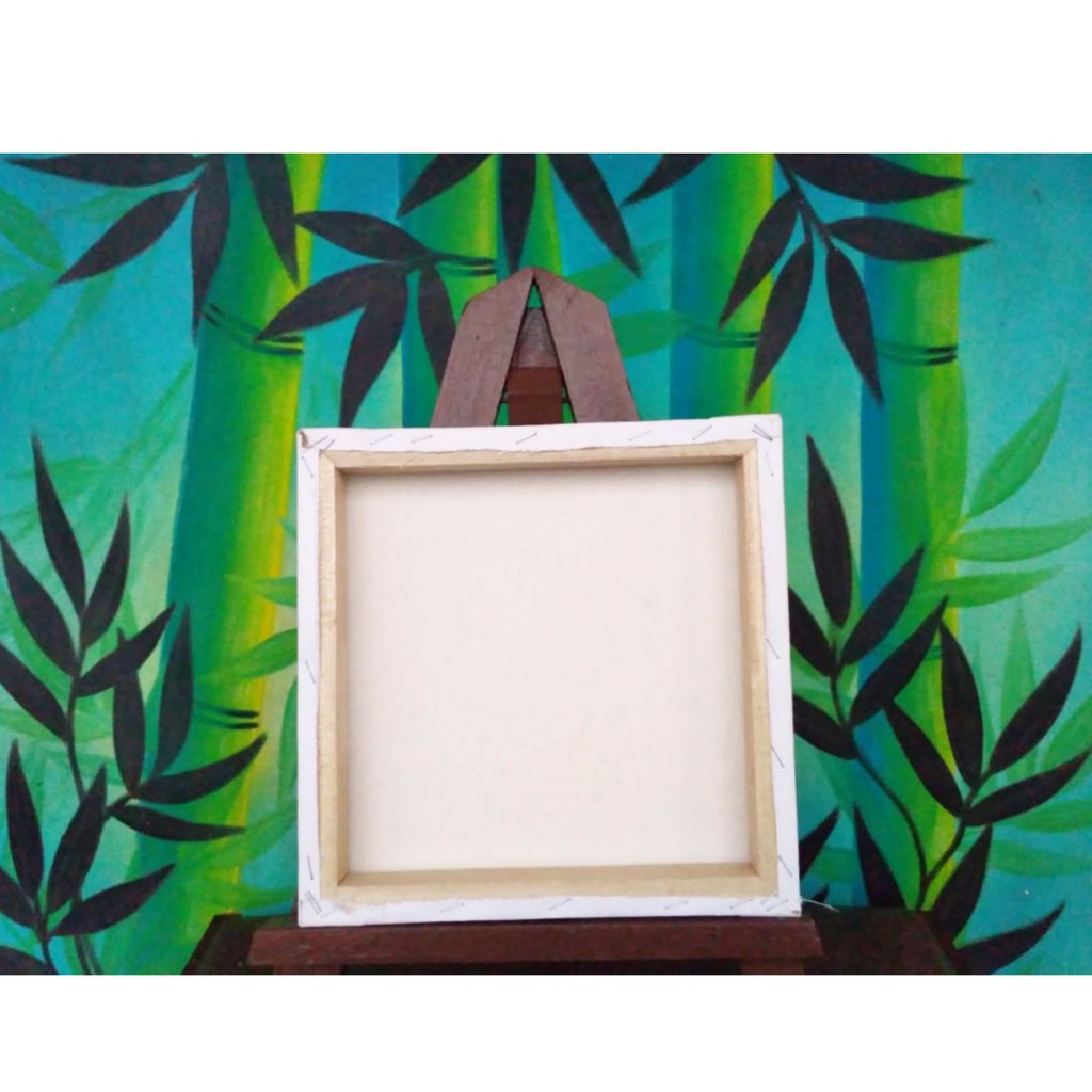 3 Buah Kanvas Lukis  Putih Ukuran 30x40 cm Lengkap dengan Cat Akrilik 6 Warna, 5 Buah Kuas Lukis BONUS Palet
