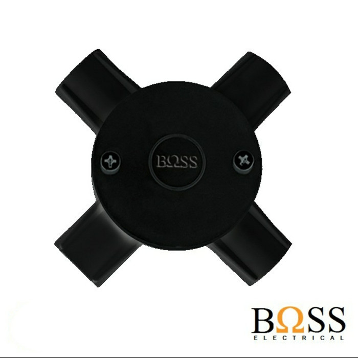 t dus listrik boss 20mm hitam/ t dus cabang 4 boss