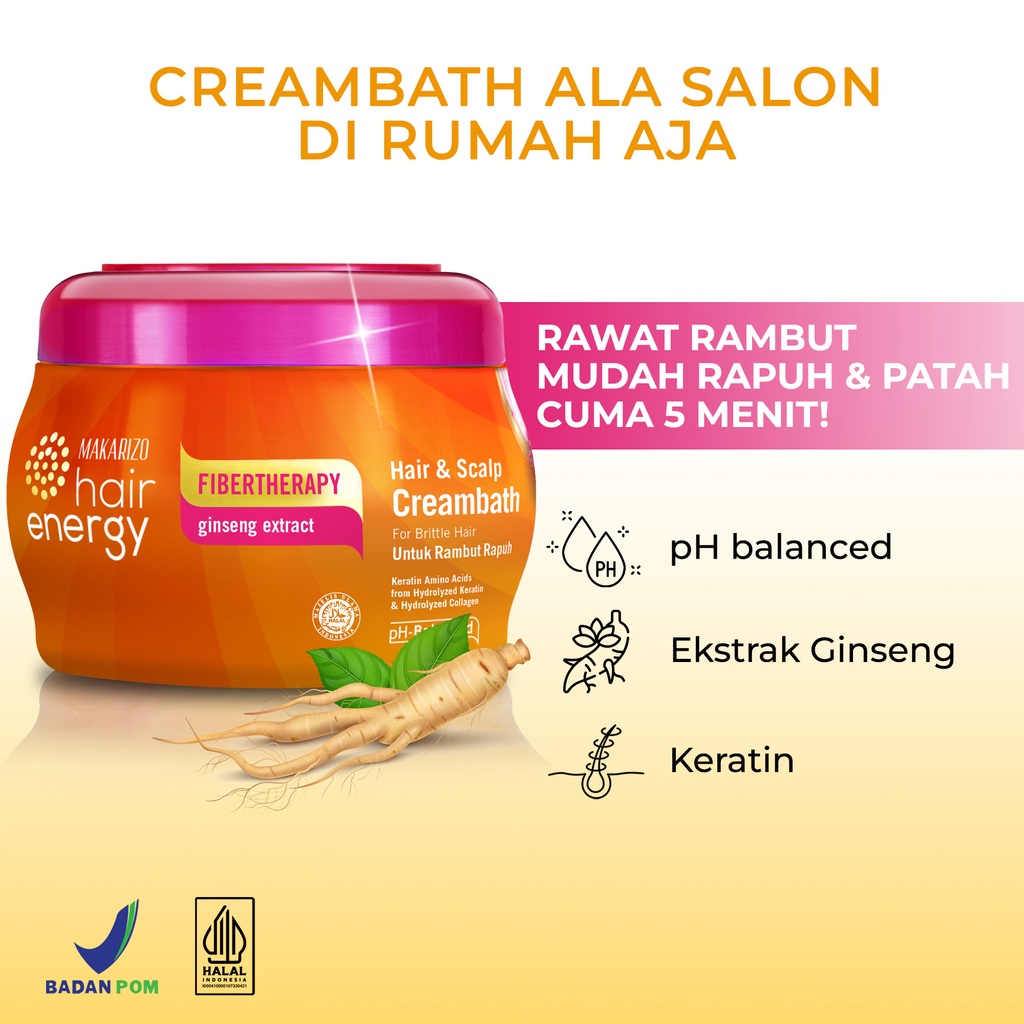 Makarizo HairEnergy HairScalp Creambath Ginseng 500g FREE SANITIZER-1