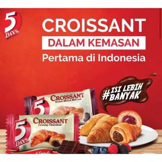 5 days croissant coklat dan mix berries 60 gram