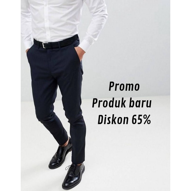 [ORIGINAL by.elqois] Celana Ankle Skinny Pria Slimfit Hightwist Jetblack  Premium