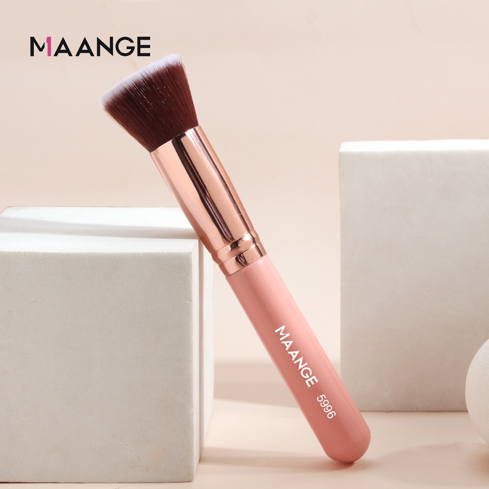 MAANGE Kuas Foundation Brush Professional Makeup Brush Nylon Hair Wooden Handle 5996