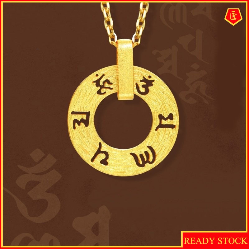 [Ready Stock]Fashion Gold Plated Personalized round Ring Pendant Necklace