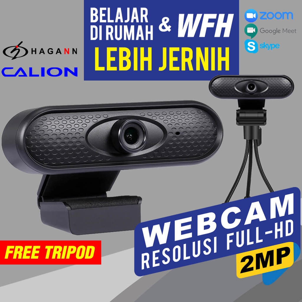 Webcam 2MP Full HD 1080P USB Microphone Murah Untuk PC  Laptop Komputer | Web Cam Calion CAL-2004WD