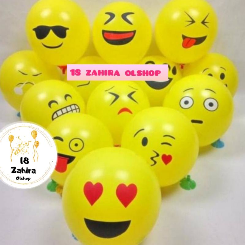 Balon latex emoticon / balon emoji / balon karet karakter emoji