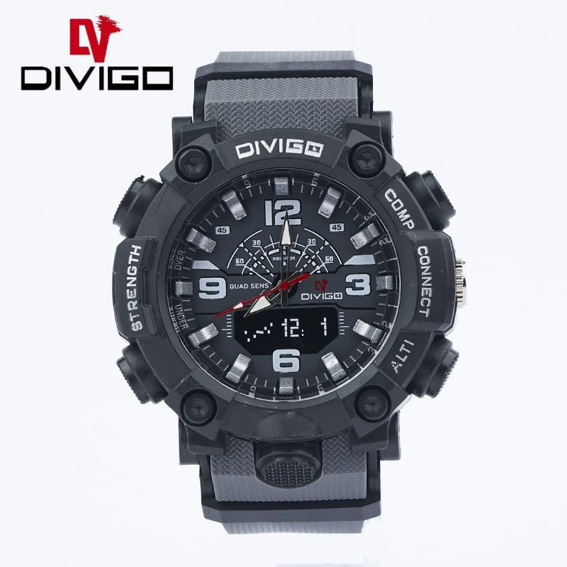 (Terima Cod)Jam Tangan Pria Divigo Stenght Anti Air Strap Rubber(Dikirim Jakarta)