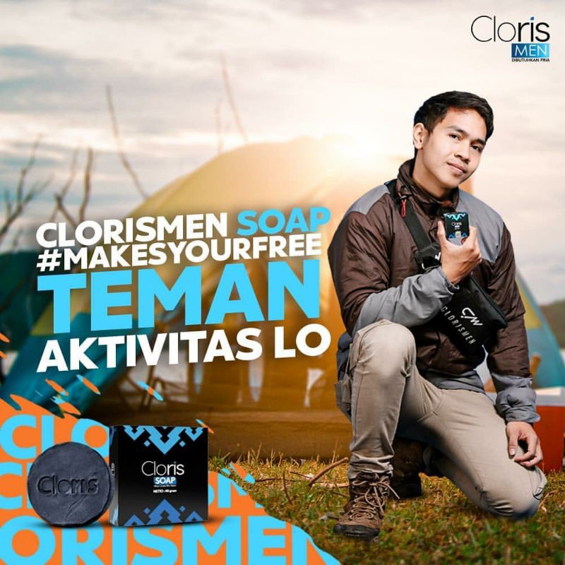 Clorismen CLORIS MEN SOAP 40GR original sabun wajah pembersih muka pria Anti Jerawat Kusam Komedo