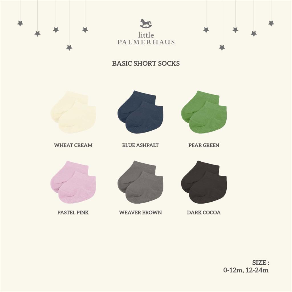 LITTLE PALMERHAUS (1psg) BASIC Short Socks Antislip (Kaos Kaki Bayi) 0-24 Bulan