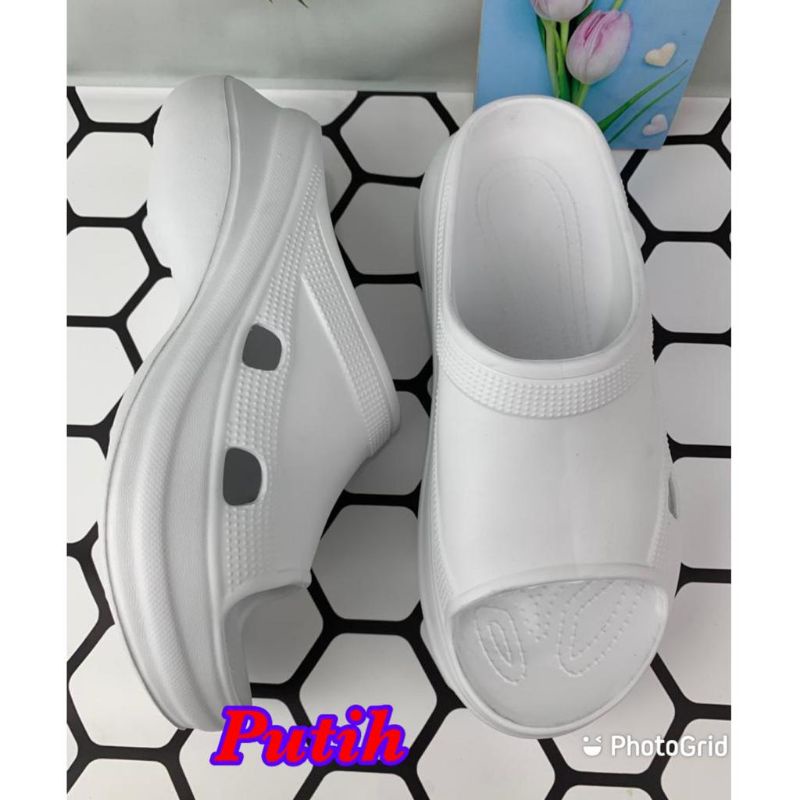 Sandal Wedges Wanita Slop Tinggi Fuji Empuk Sandal Rumah/ Sandal Style