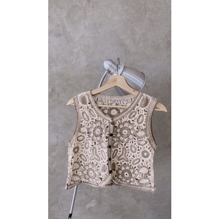 korean crochet lace Vest