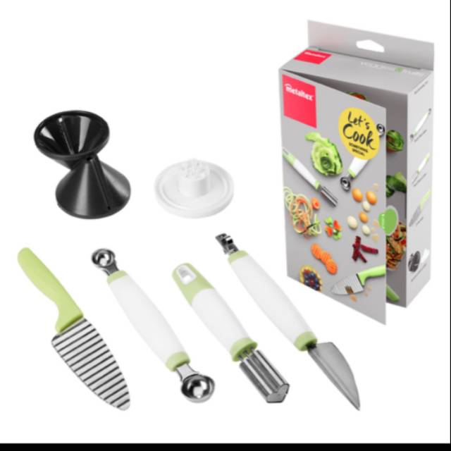 METALTEX  Pisau Set Ukir Hias Buah dan Sayur Pisau Stainless Garnish 5Pcs