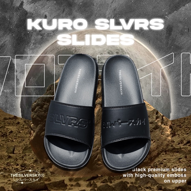 Thesilversky SLVRS Emboss Kuro Slides Sandal Premium Slip On