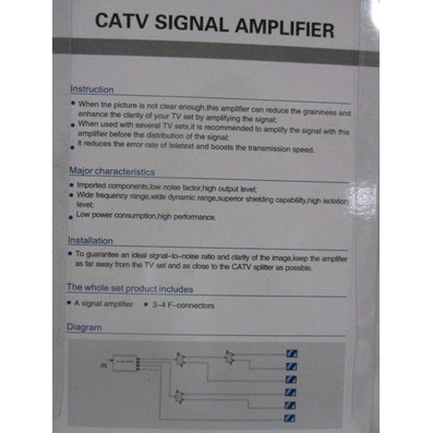 Spliter AC Booster 3 Way CATV Signal Amplifier sinyal kuat RAPID