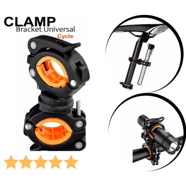 BRACKET CLAMP LAMPU SENTER SEPEDA