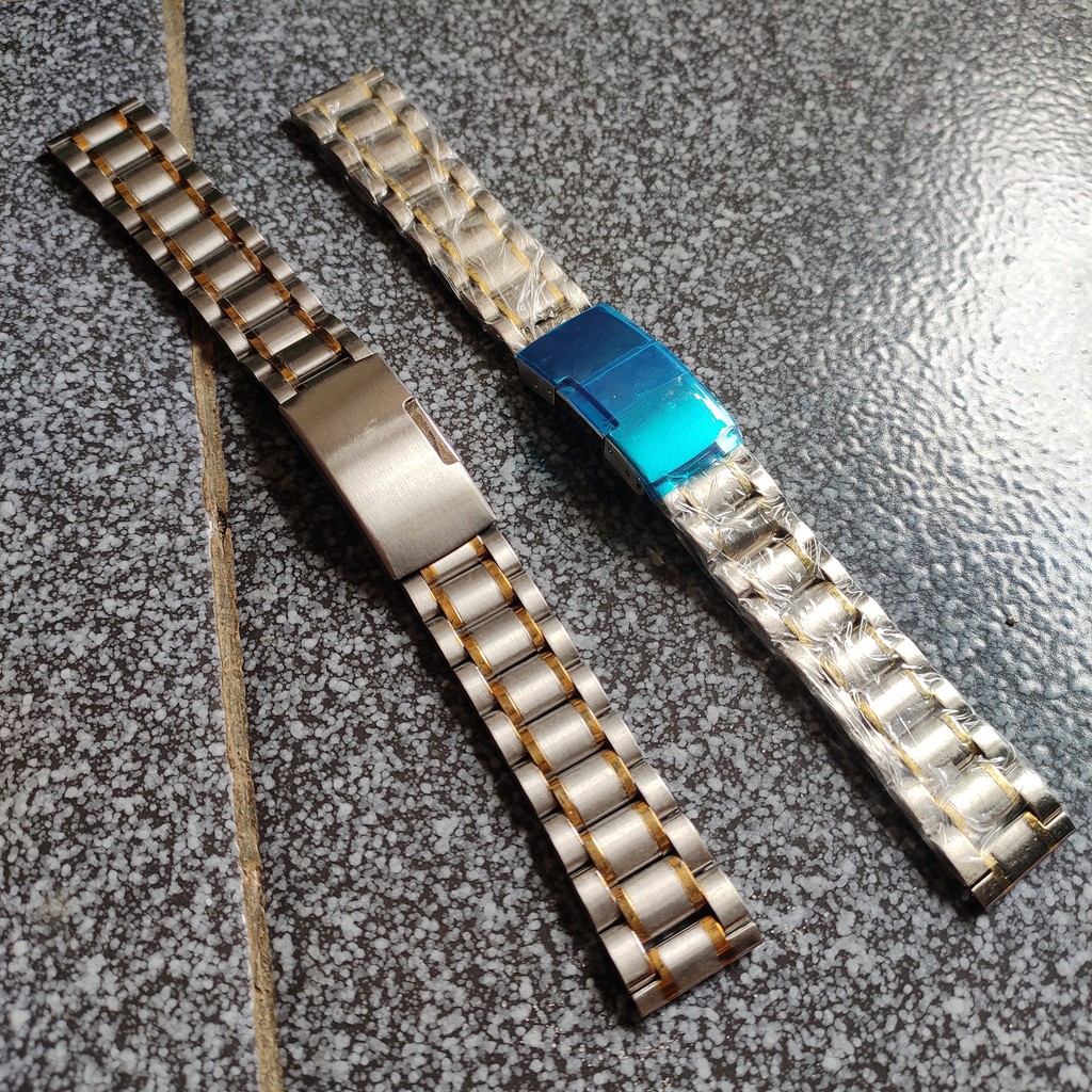 RANTAI JAM TANGAN STAINLESS STEEL SOLID 18MM KOMBINASI BAGUS.