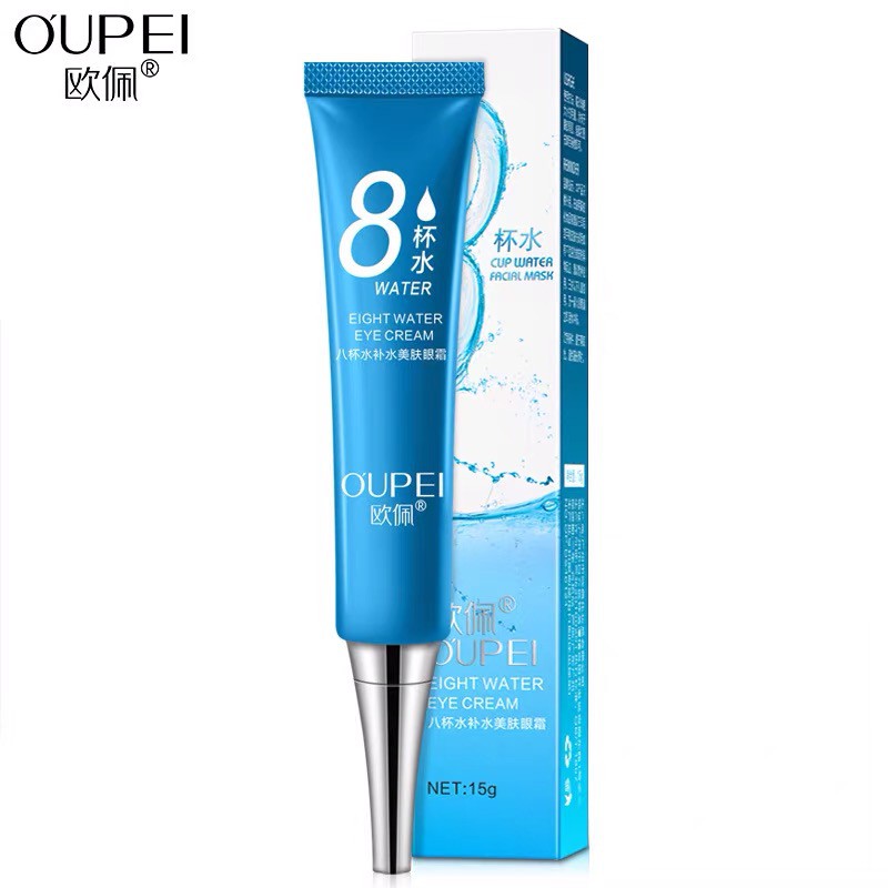 OUPEI Krim Mata Eye Cream 8 EIGHT WATER Mata Panda Lingkar Hitam BRIGHTENING HYDRATING Skin Water EY