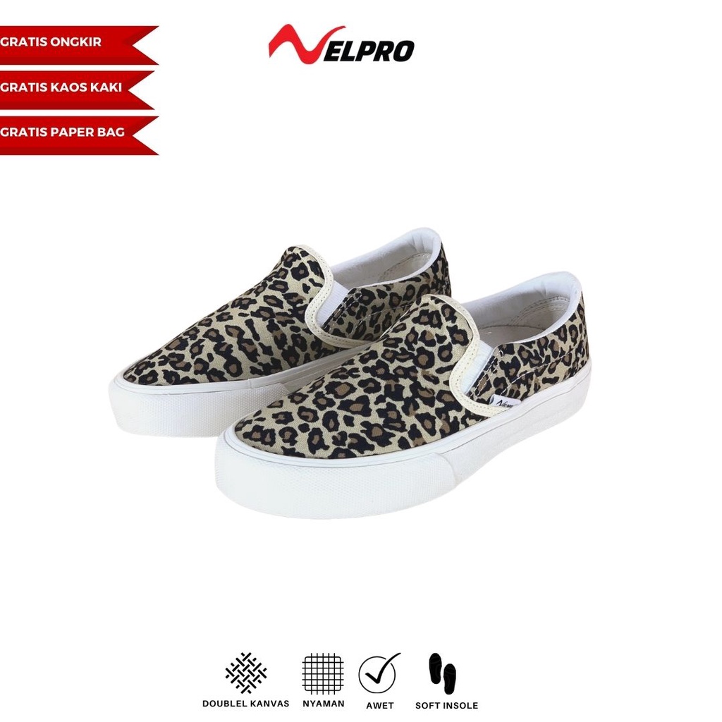 Velpro Deluxe Edition Slip On Leopard | Sepatu Original | Sepatu Pria | Sepatu Wanita | Sepatu Sekol