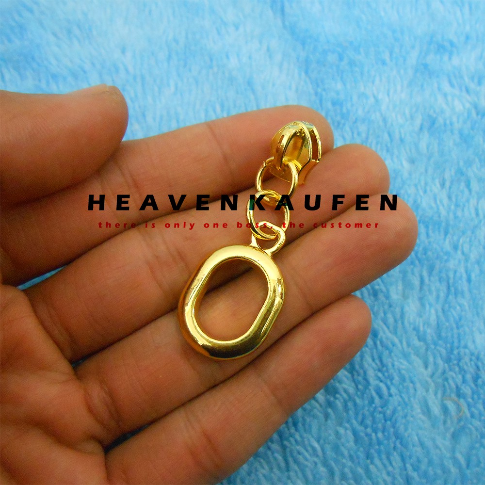 Kepala Resleting / Kepala Zipper Bagus Keren Model Huruf O Gold Emas No 5