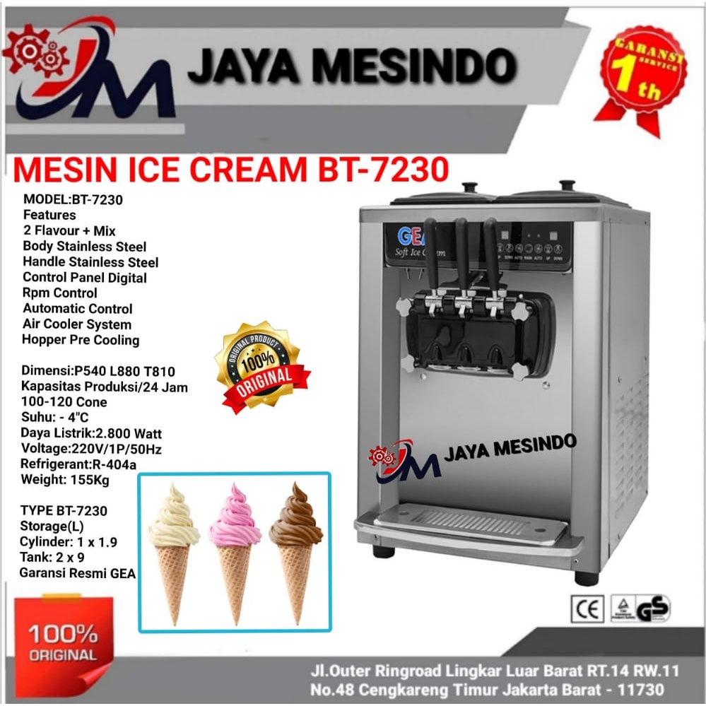 Mesin Es Krim Gea Soft Ice Cream 3 Tuas