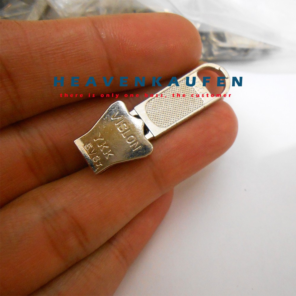 Kepala Resleting/Kepala Zipper Vislon YKK No 5 Silver Nikel