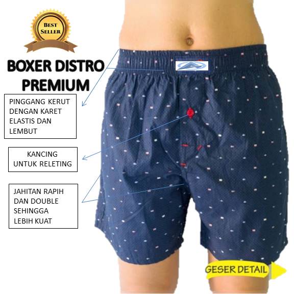 celana pendek pria boxer distro unisex motif