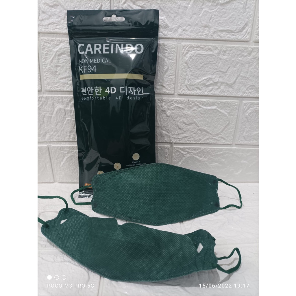 MASKER KF94 MOUSON ISI 10PC Masker KF 94 4ply Masker 4D EVO isi 10pcs-KF94 DARK GREEN 10pc