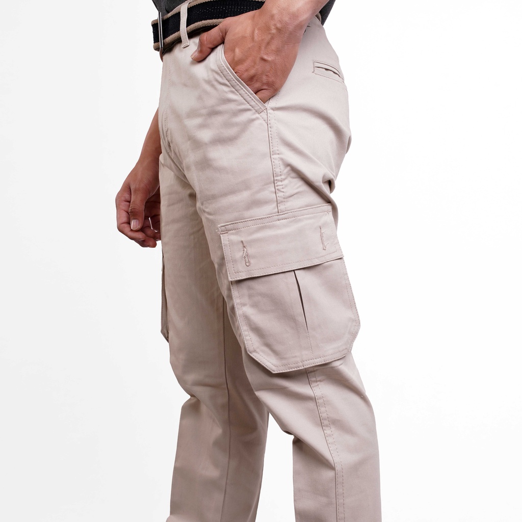 RS31 Celana Cargo Pants High Quality Super Big Size - Cargo Pria Ukuran Jumbo Krem