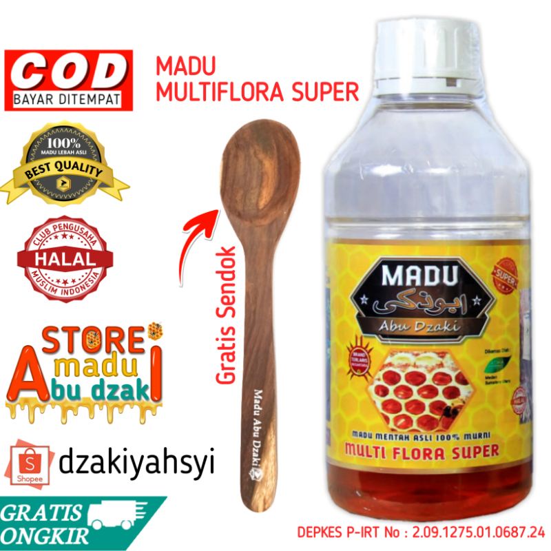 

madu multiflora super Abu Dzaki madu 100% asli baik untuk PROMIL