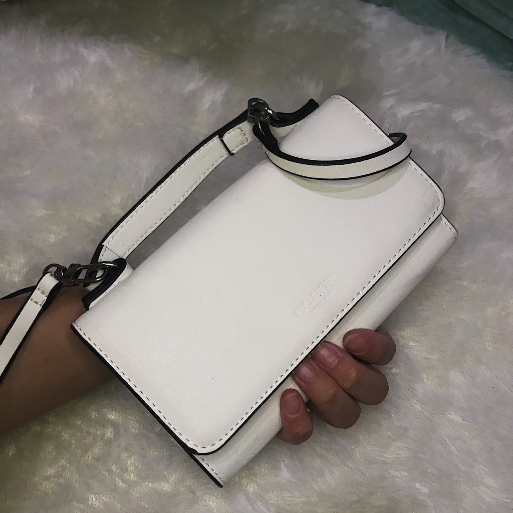 [PRELOVED] Mini Sling Bag Pull and Bear Tas Wanita Putih White Dompet Lipat Murah