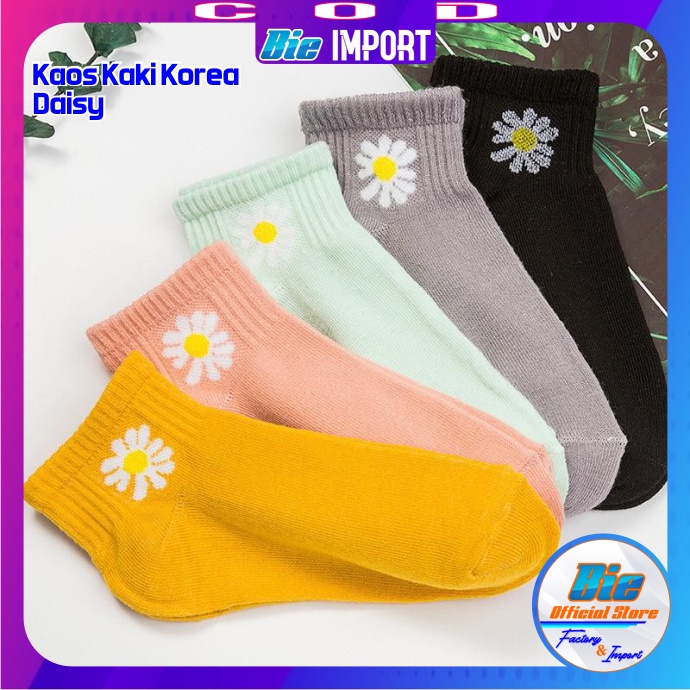 Kaos Kaki Korea Wanita Motif Daisy Impor Best Seller