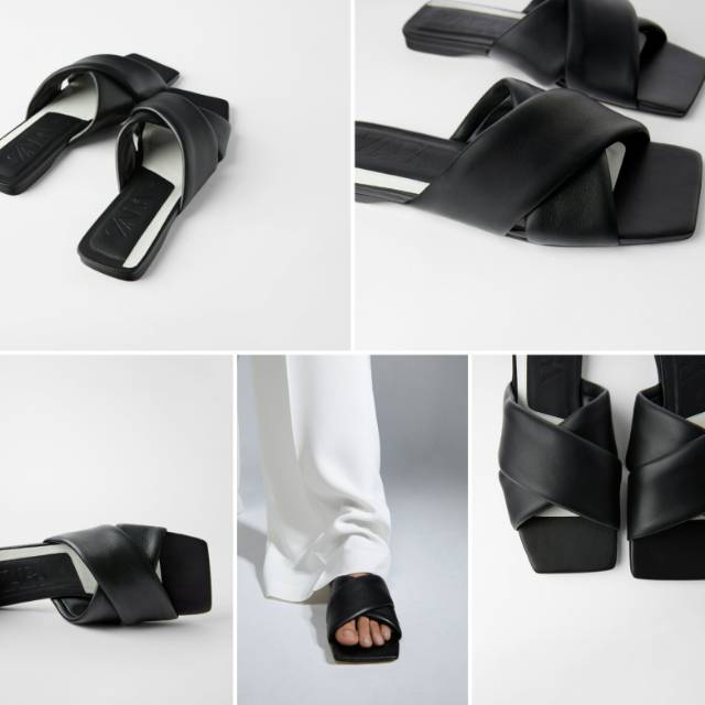 flat leather sandals zara