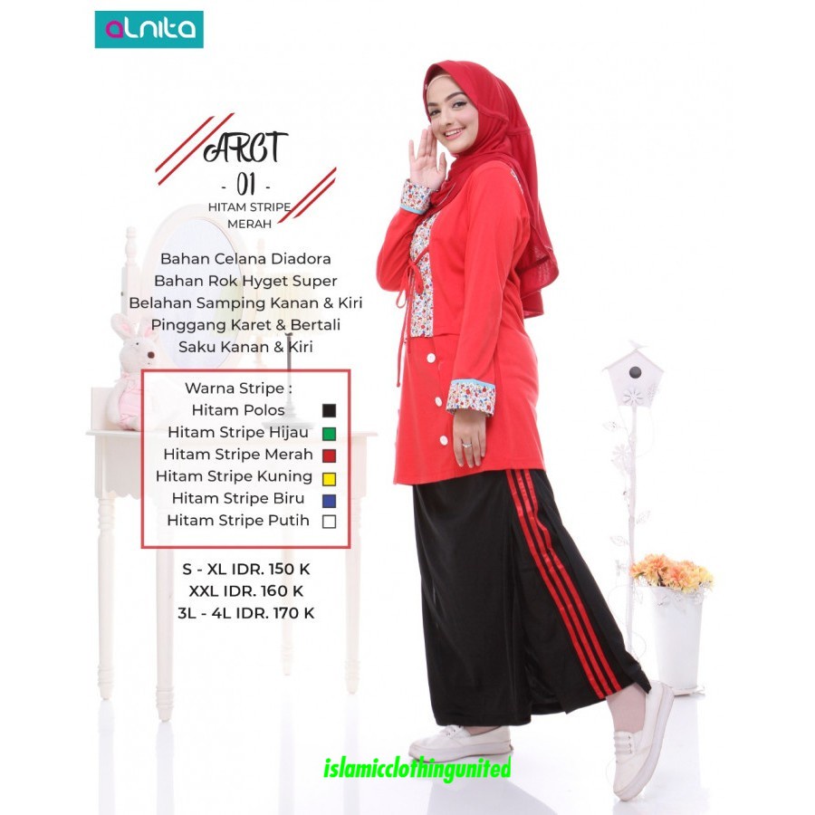 Alnita Rok Celana Training ARCT 01 / Rok celana training Wanita / Alnita rok celana training sale / 