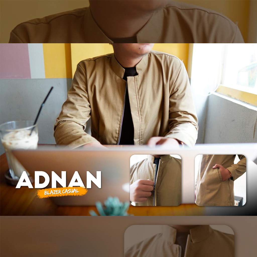 Blazer Pria Casual material Katun Twill ADNAN Jas Slim Fit Jaket Pria Murah Jas Formal Original 100%
