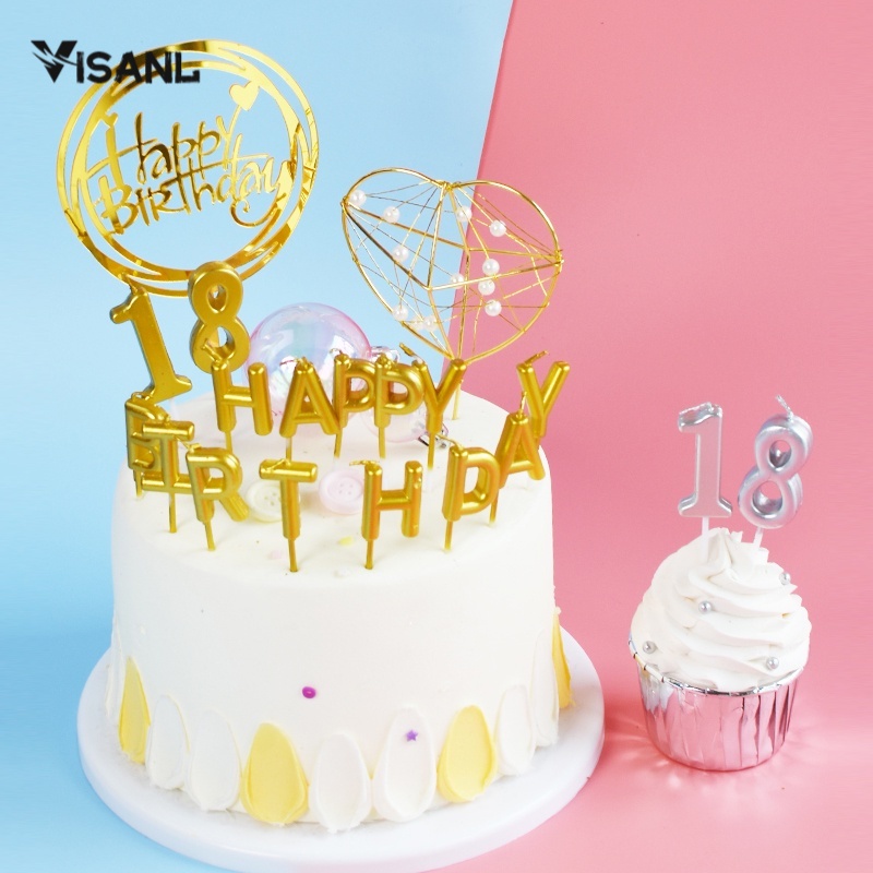 Spiral candle /lilin ulir spiral / Lilin Ulang Tahun / Warni Lilin Keriting isi 6pcs / Lilin Happy Birthday Gold