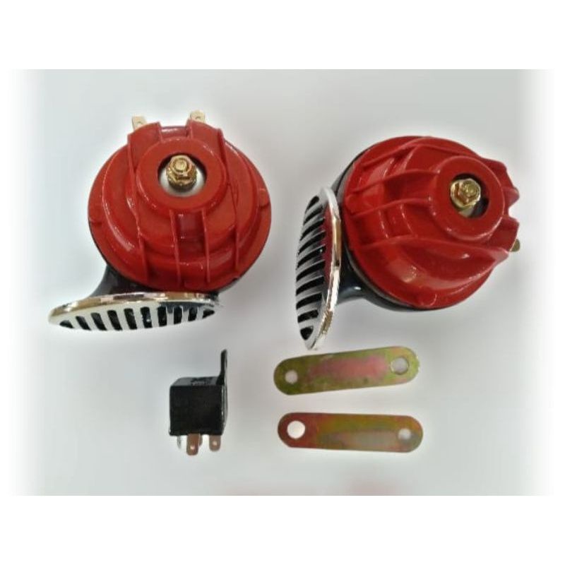 Klakson Keong Double 12 Volt Free Relay Plus Breket Bisa Motor-Mobil