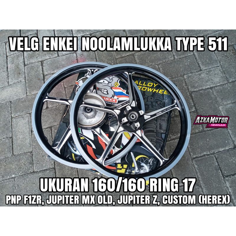 Velg Enkei forged CNC type FG 511 NOO LAMLUKKA ukuran 160/160 ring 17 warna Biru & Hitam