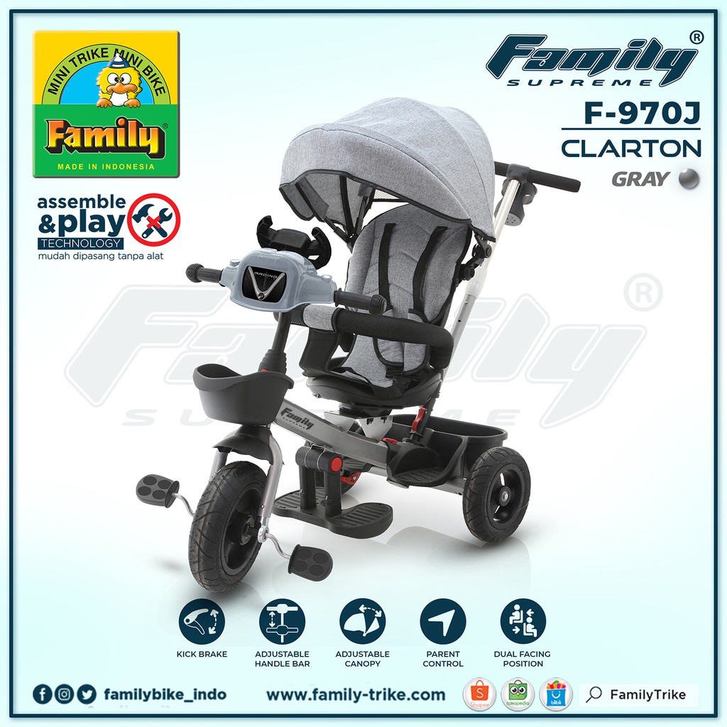 Sepeda Roda tiga family Supreme Clarton F 970