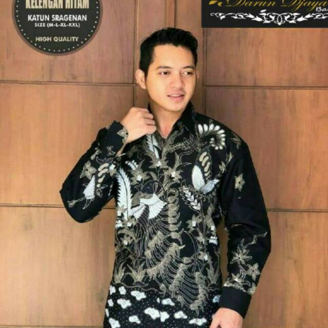Hem Baju Batik Pria Lengan Panjang KELENGAN HITAM SYR
