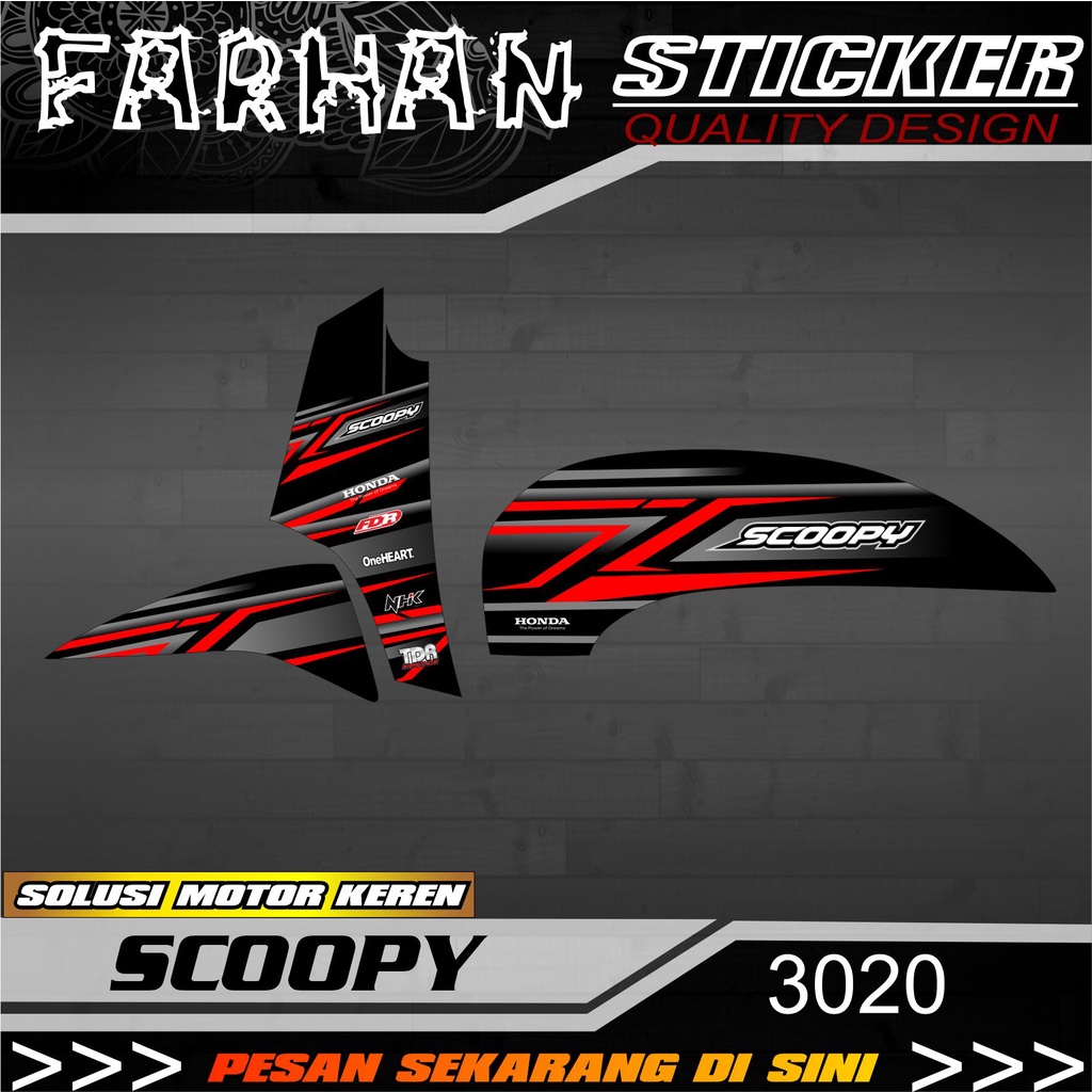 Striping Scoopy 2014/ 2016 / Sticker Striping Variasi List Semi Full Scoopy 2016 Desain Racing