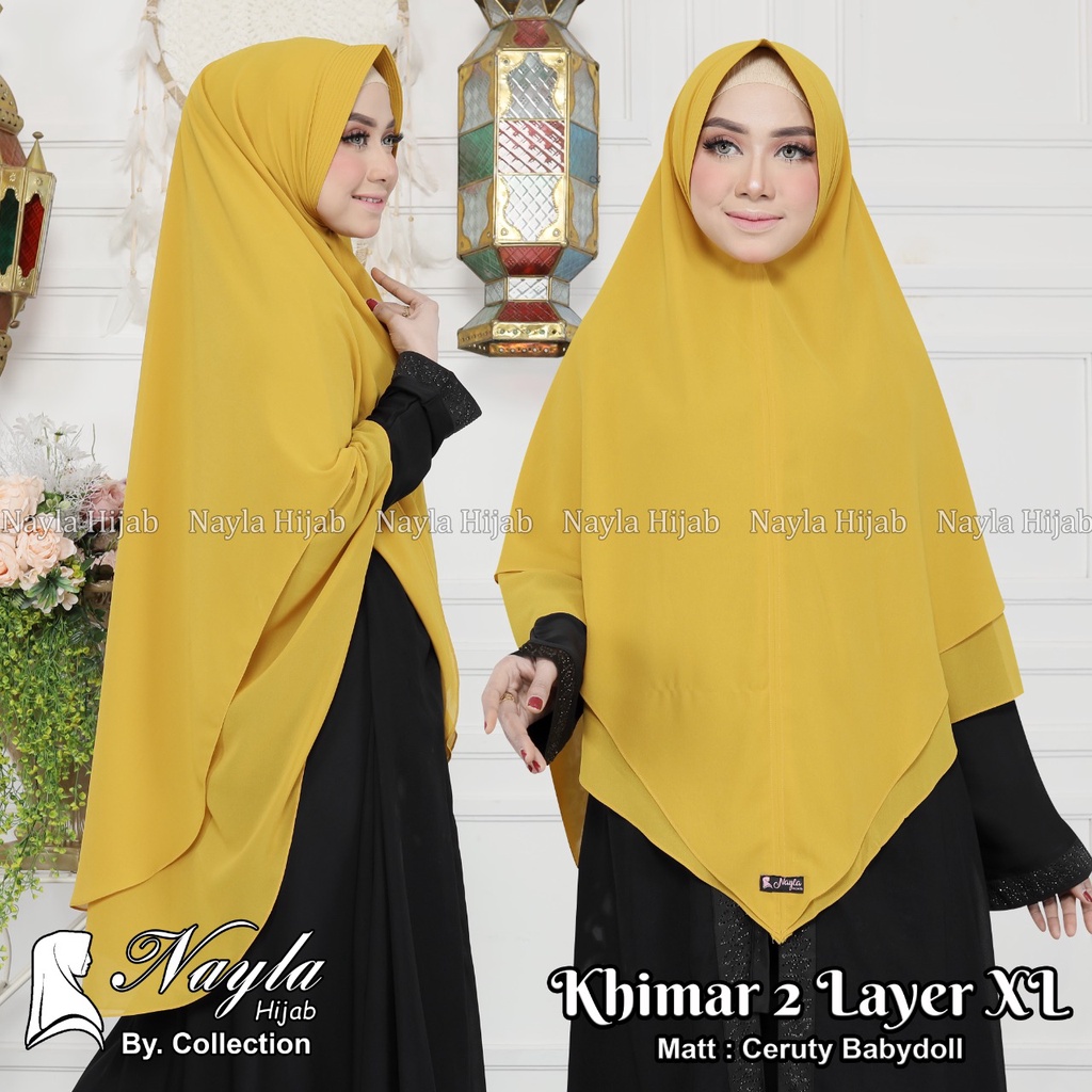 KHIMAR 2 LAYER SIZE XL CERUTY BABYDOLL KERUDUNG CERUTY JUMBO ORIGINAL BY NAYLA HIJA'B