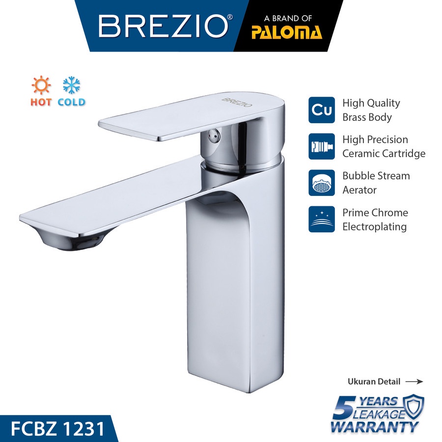 BREZIO FCBZ 1231 Keran Mixer Wastafel Cuci Tangan Kran Panas Dingin