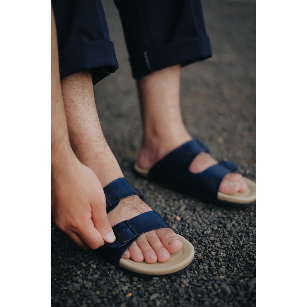 EARTH NAVY |FORIND x Local Goods| Original Sendal Jepit Kulit Kasual Pria/Cowok Sandal Footwear