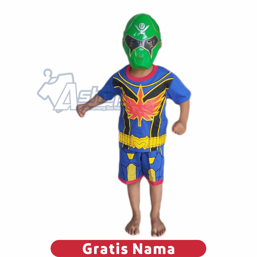 Kostum Anak Power Rangger Pendek Plus Topeng