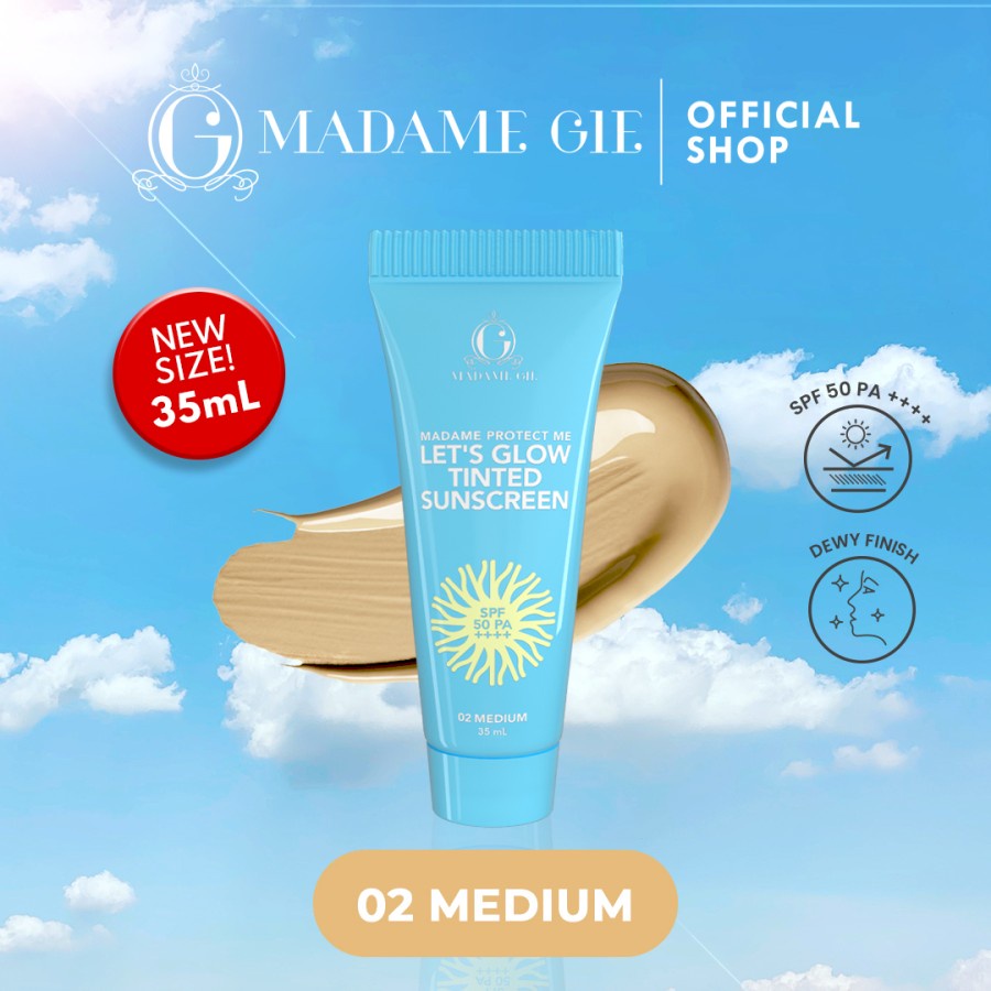Bisa COD - Madame Gie Protect Me Let's Glow Tinted Sunscreen SPF 50 PA ++++